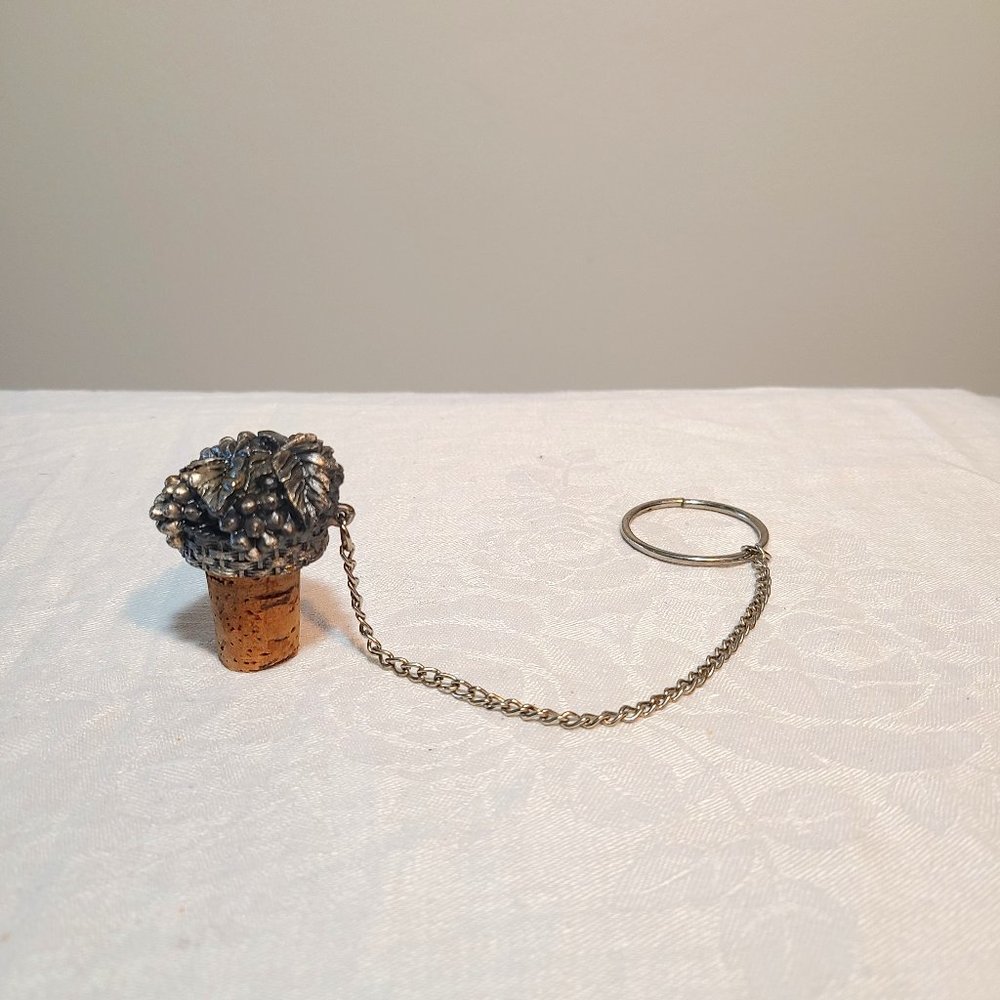 Pewter wine bottle stopper